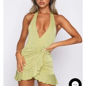 NWT Mini White Fox Halter Dress